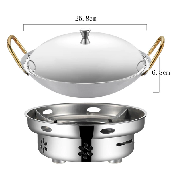 Alcohol stove + [26cm small dry pot, golden ear thickened version] with lid