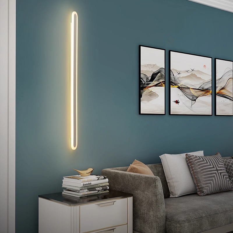 lámpara de pared transfronteriza larga lámpara de pared interior sala de estar dormitorio cabecera de cama minimalista línea moderna pasillo balcón creativo LED lámpara de pared