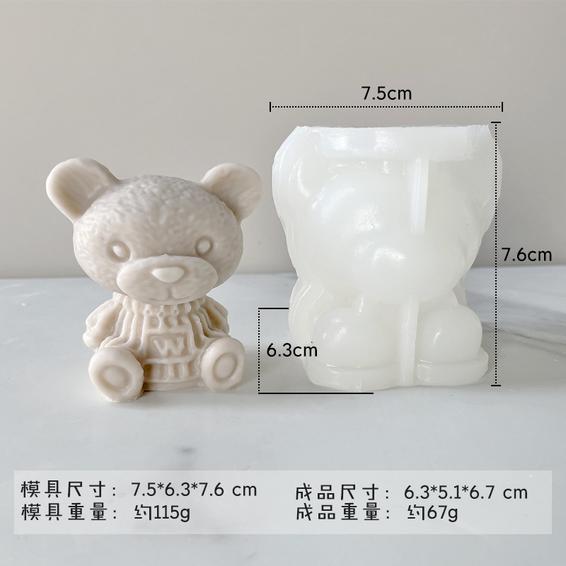 Oso cubo de hielo molde DIY café leche té bebida fría jalea oso molde para hornear silicona oso jabón hecho a mano