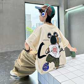 童装男童t恤短袖夏装2026新款儿童纯棉上衣男孩夏季中大童痞帅潮