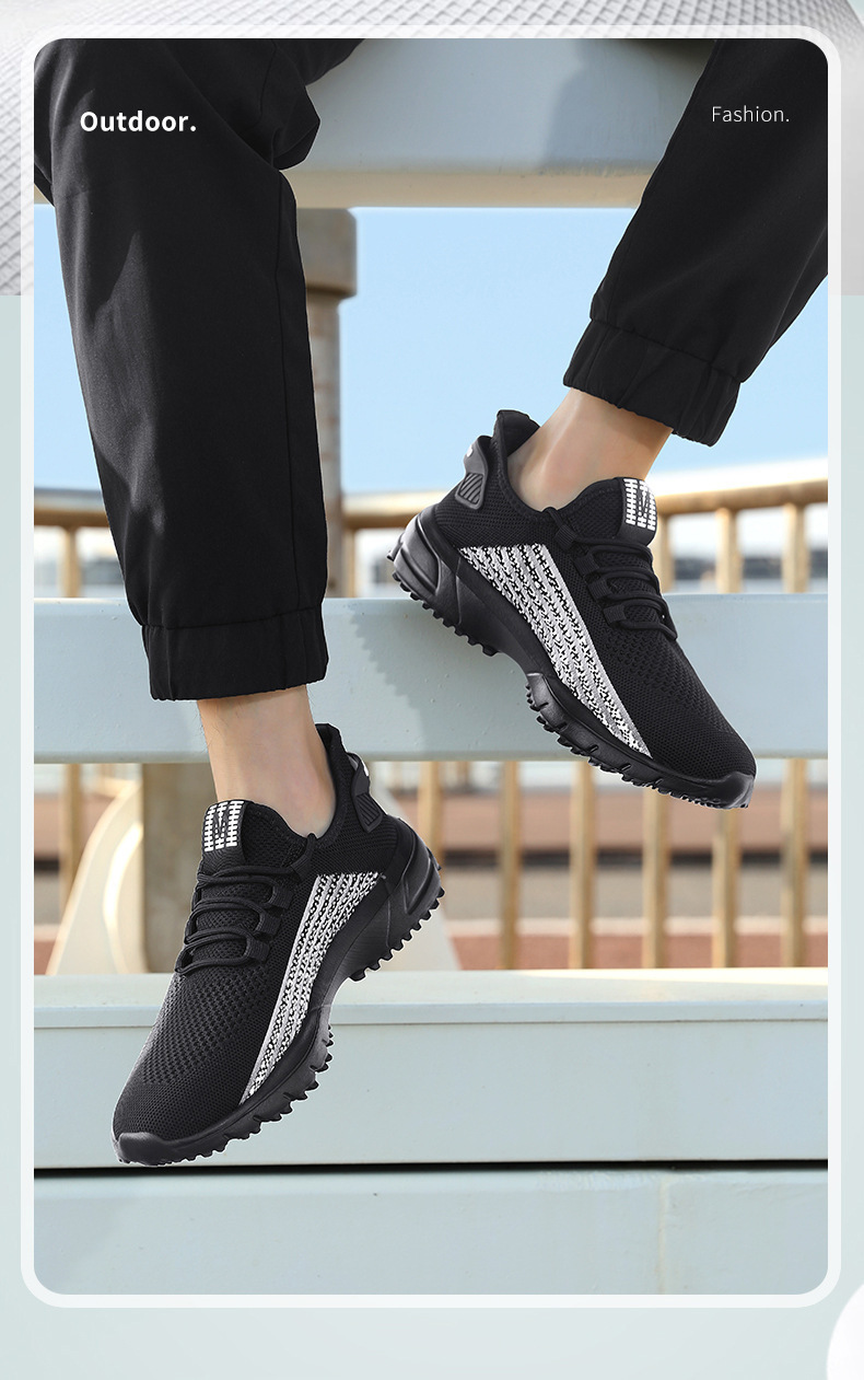 Große Größen Herrenschuhe Neue Marathon-Langstreckenlaufschuhe, atmungsaktive und leichte Laufschuhe Herren Flywoven Mesh Joggingschuhe_voghion.com