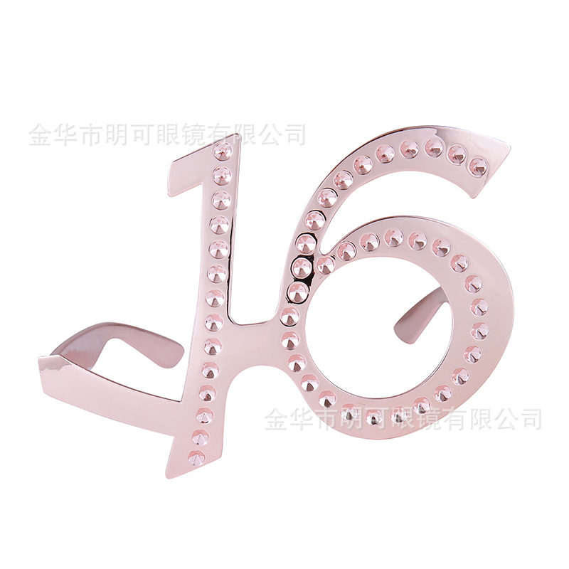 Gafas Decorativas de Cumpleaños con Números 16/18/30/40/50/60 de Plástico ABS para Fiesta