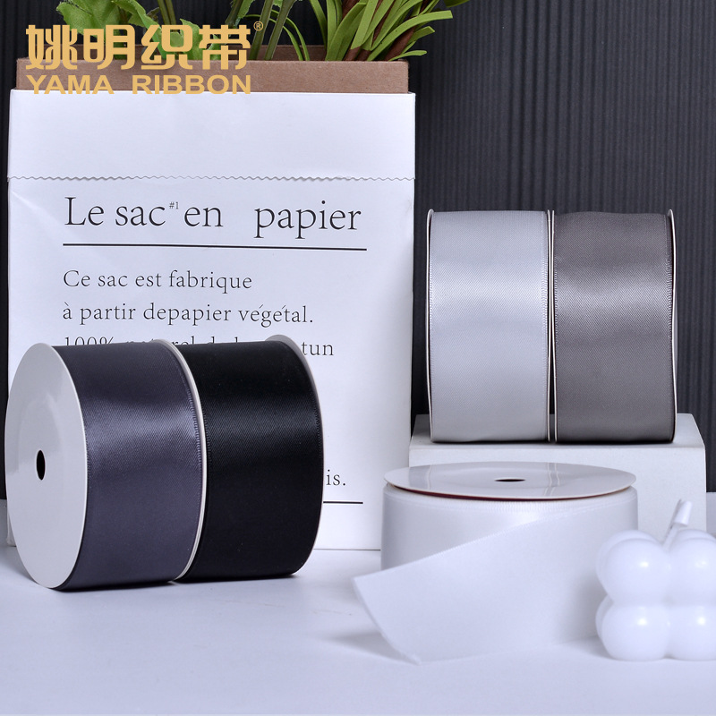 Yao Ming Ropa Accesorios cinta de doble cara poliéster satén 3,8 cm cinta embalaje para hornear DIY accesorios para el cabello cinta al por mayor