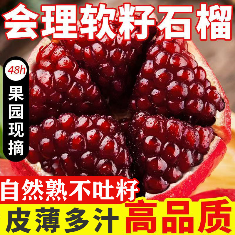 正宗会理突尼斯软籽石榴3-5-9斤四川水果产地直发当季新鲜特大果