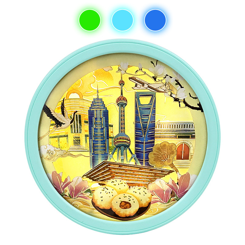 国潮风纸雕灯定制全国城市景区旅游文创纪念品创意礼物纸雕冰箱贴|undefined