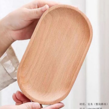 Plato de madera sólida, bandeja de madera, plato de madera fresca, plato de madera, plato de pastel casero, plato de té