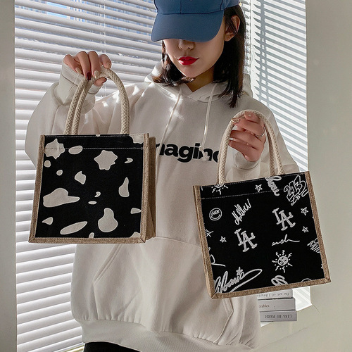 Korean ins cute handbag female summer new student hand-carrying lunch box lunch bag out snack bag trendy