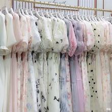 十三行法式茶歇气质收腰连衣裙夏季新款泡泡袖方领高级感a字长裙