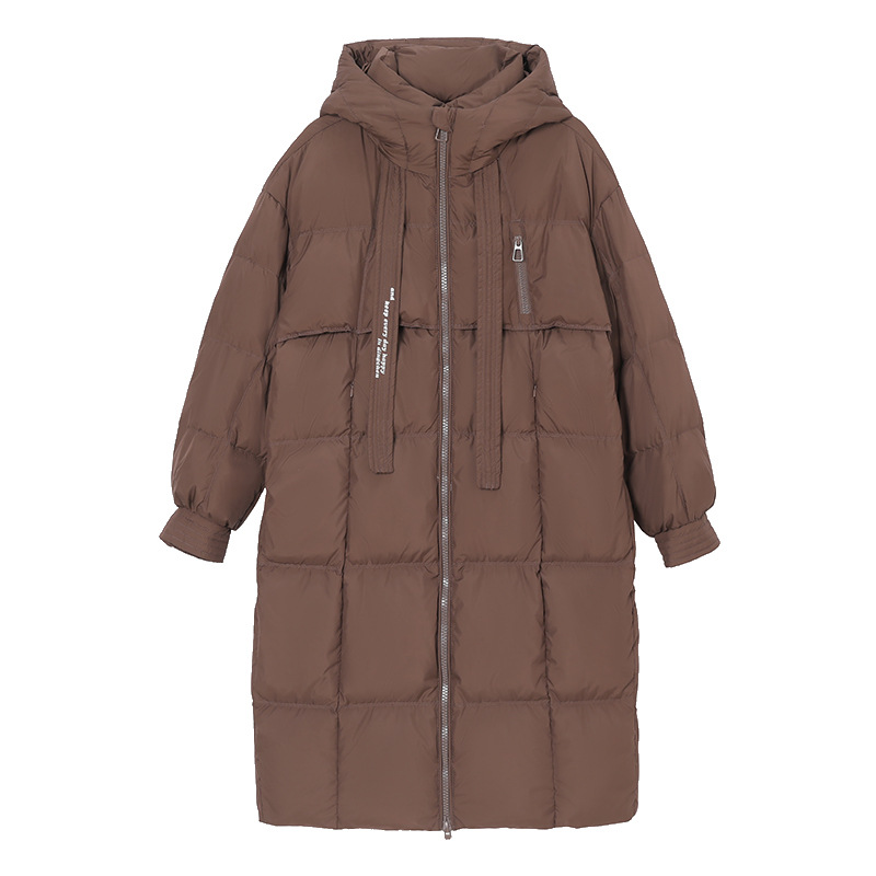 2024 invierno nuevo estilo coreano de moda suelta ropa de algodón de pluma para mujeres sobre la rodilla larga con capuzas gruesa chaqueta de algodón de mujer image 6