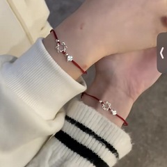 六芒星の幸運草の赤い手の縄は簡単で、ブレスレットの赤い縄は簡単です。