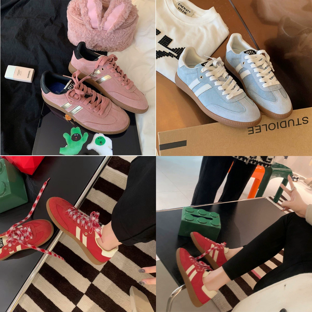 Винтажные повседневные кроссовки Grape Mom в том же стиле, классические кроссовки с круглым носком и мелким ртом, универсальные настольные туфли, винтажные немецкие кроссовки на плоской подошве для женщин