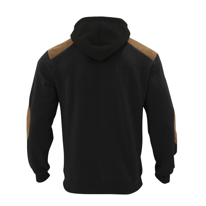 Men's Colour-blocked Jacquard Hoodie Casual Autumn Winter Style_voghion.com