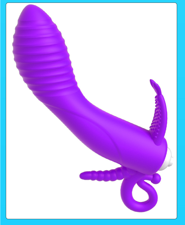 Jade Rabbit G-Spot Vibrator, Purple TPE Rabbit Massager for Women — detail image 15