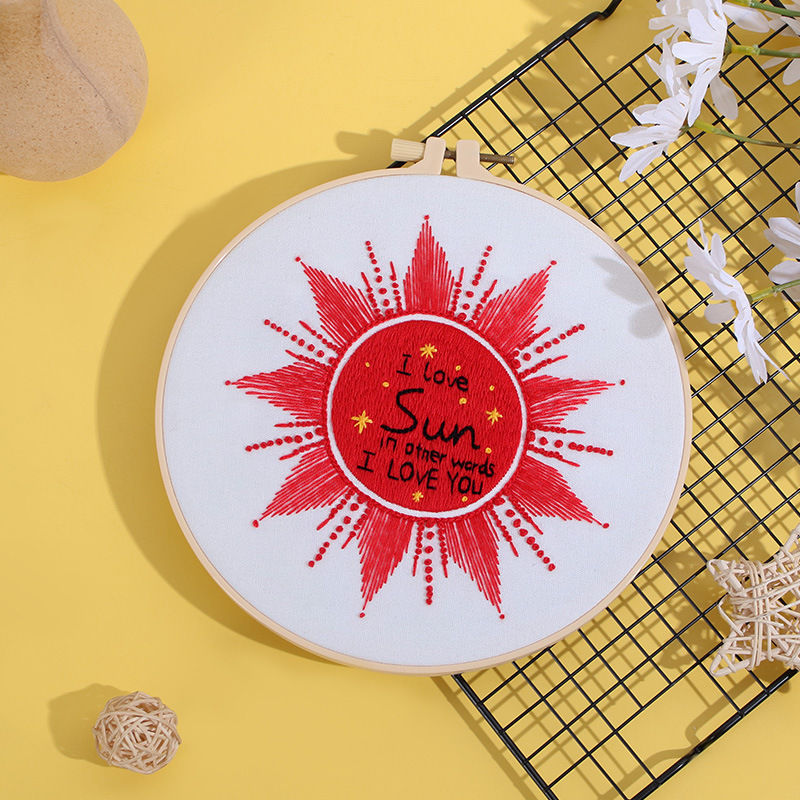 Nuevo original DIY bordado hecho a mano paquete material estrella Luna sol estrella cuerpo día a día luz europeo inglés