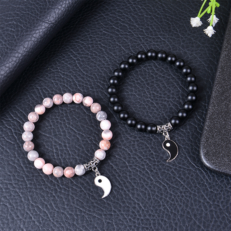 2 Pieces Quantity Chinoiserie Gossip Natural Stone Bracelets In Bulk