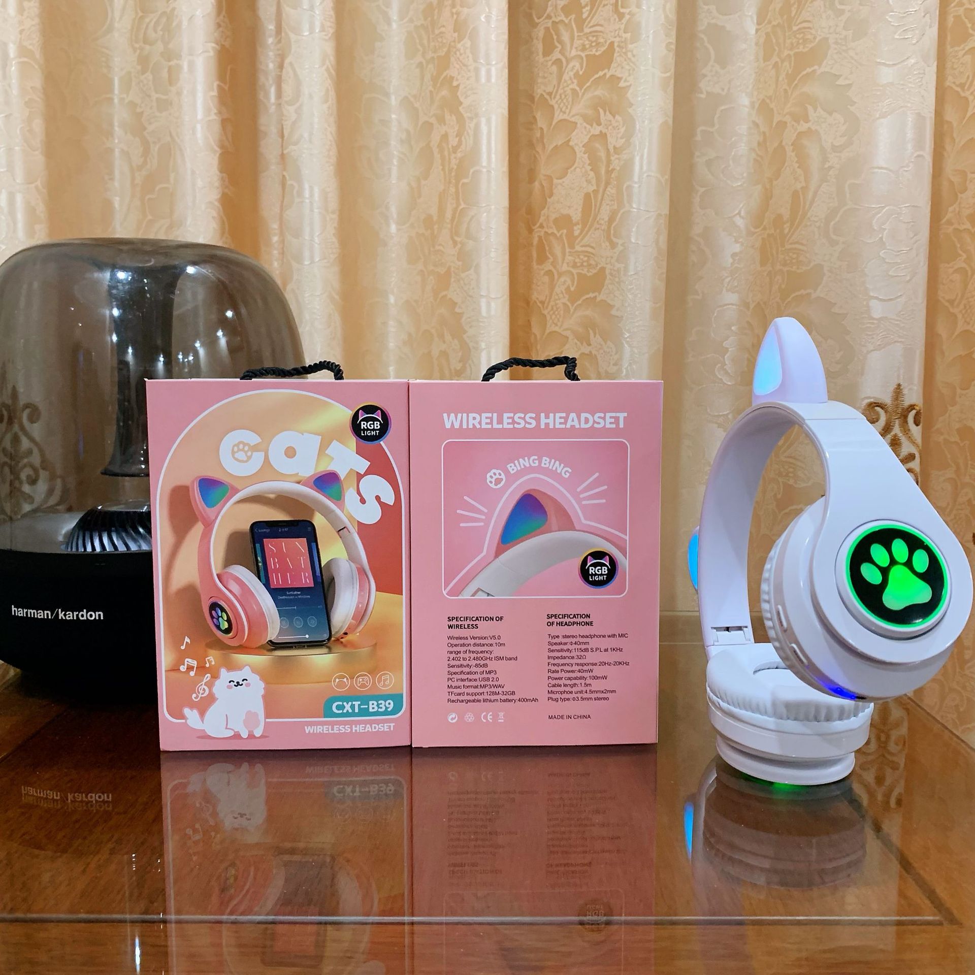 Transfronterizo en stock suministro B39 oreja de gato auriculares Bluetooth plegable auriculares estéreo auriculares inalámbricos al por mayor