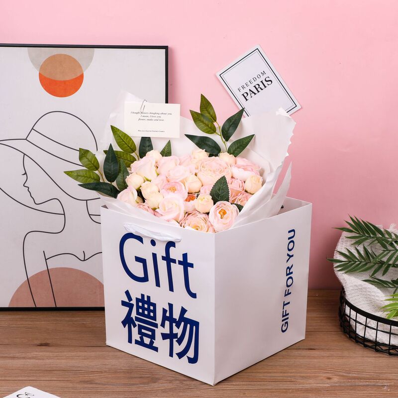 正方形のバレンタインデーと中国のバレンタインデーのギフト包装袋、花、結婚式の衣類、ギフトバッグ、ハンドバッグ、紙袋の卸売|undefined
