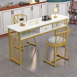 Special Offer Single Small Double Nail Art Table Stool Nail Art Table suit Makeup Advanced Light Luxury Nail Art Table with Drawer