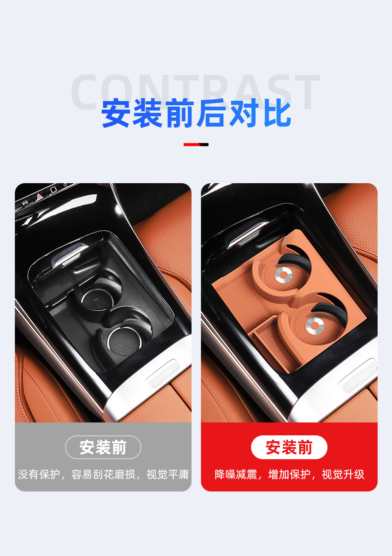 Mercedes-Benz new C- class GLC300L/C260L cup anti-slip pad silicone protective cover E300L/E-class interior decoration