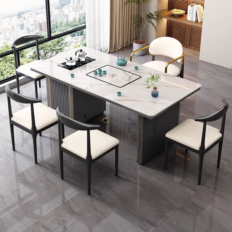 Mesa de té de estilo italiano de lujo incorporada simple y moderna mesa de té de oficina en el hogar balcón pequeña mesa de té de agua hirviendo