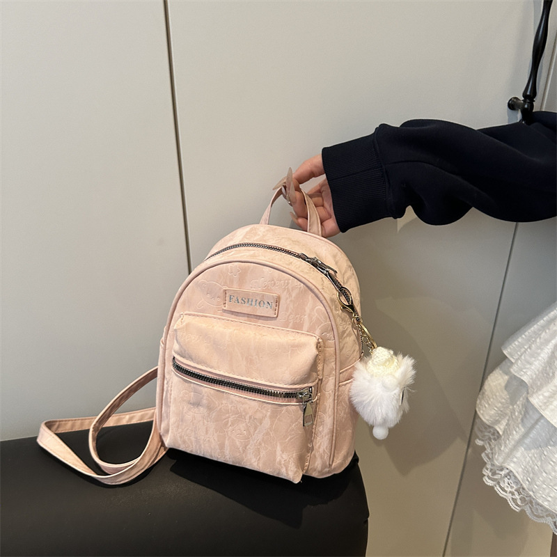 シンプルでファッショナブルで多用途な女性用バックパック、カジュアルな学生クラスの春の新しい質感の人気のバックパック|undefined
