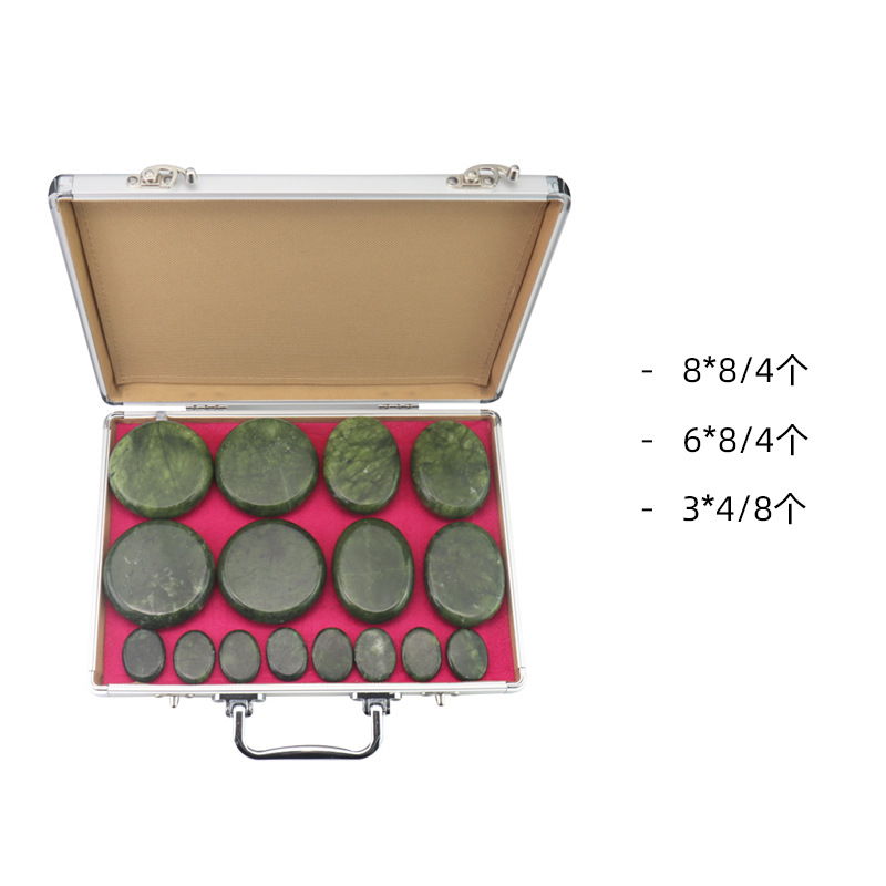 Masaje de oliva de jade calentamiento de masaje de todo el cuerpo calentamiento de temperatura constante Masaje de oliva de jade calentamiento conjunto