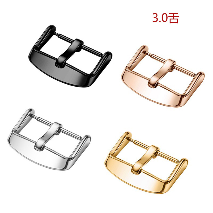 In-Stock Stainless Steel Watch Buckle Watch Accessory Strap Buckle Ip Electroplating Nail Buckle 3.0 Tongue Piece 10-26mm In-Stock