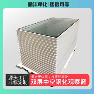 Double-layer hollow observation window dust-free purification workshop clean room Laboratory finished tempered fireproof glass fixed window