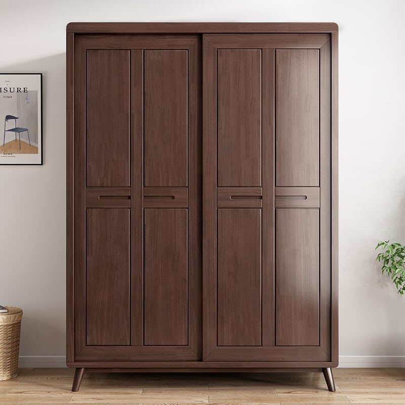 Solid wood wardrobe house bedroom northern Europe sliding door…