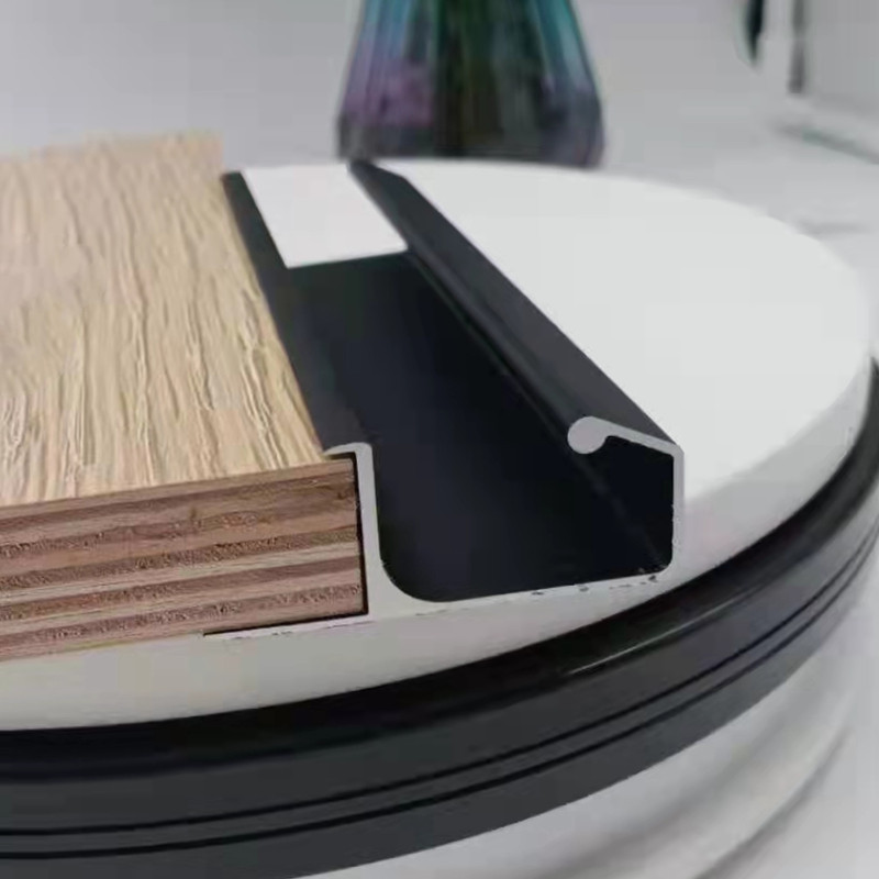 新18板免開槽櫥櫃門拉手 隱形封邊抽屜暗把手啞黑銀色g型拉手加長