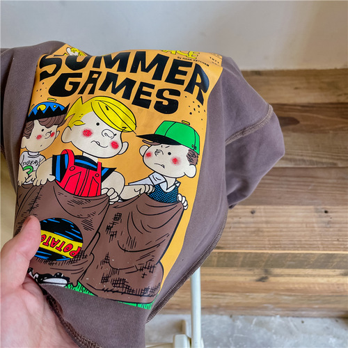 2024 new children's clothing spring clothing children's Korean spring cartoon sweatshirt girls spring and autumn bottoming shirt 21602