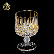 欧式手工描金威士忌杯红酒杯套装刻花洋酒杯水晶玻璃酒樽白兰地杯