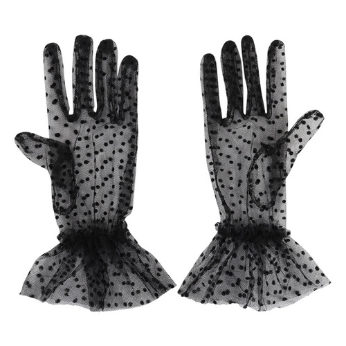 Polka Dot Net Mesh Gloves for Women - Summer Thin Hot Selling Polka Dot Lace Retro Elegant Audrey Hepburn Style Finger Hole