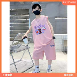 男童夏装背心套装2025夏季新款中大童帅气炸街休闲无袖运动两潮流
