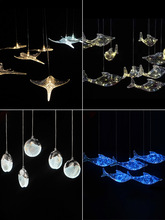 婚庆道具透明亚克力宝石鱼吊灯海星星灯空中吊顶装饰满天星空灯串