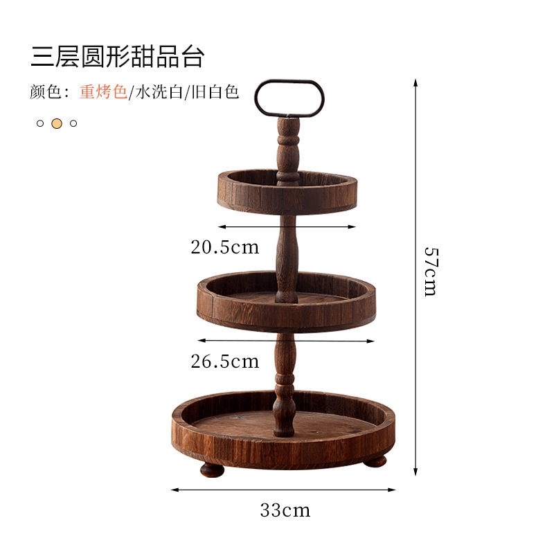 Exhibidor de Madera Maciza para Postres y Frutas image 18