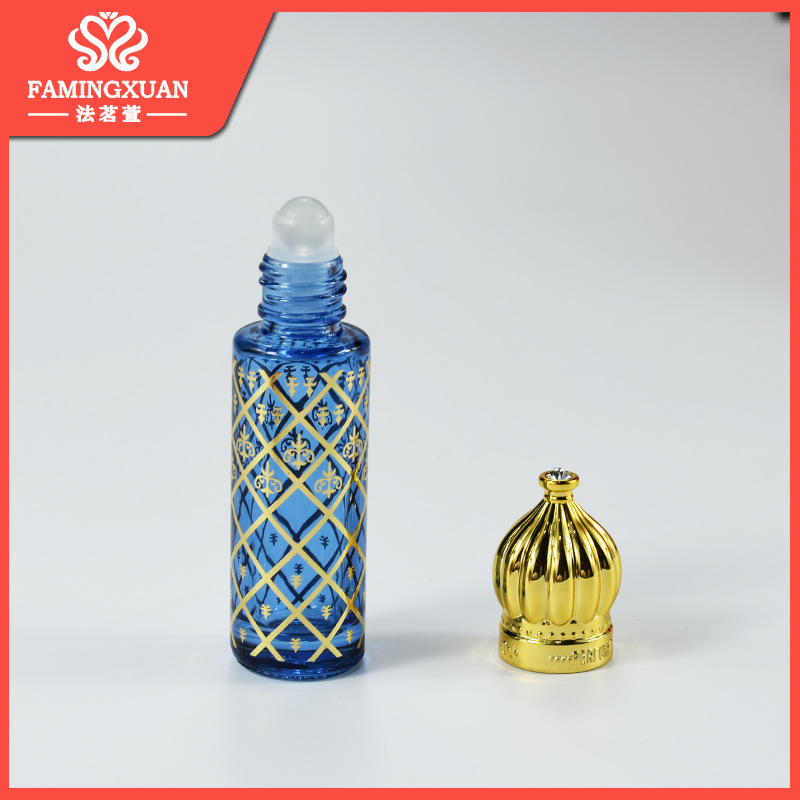 Botella de perfume Xinbo XB18 botella vacía portátil 8ml color bronceado bola botella de vidrio botella de aceite esencial