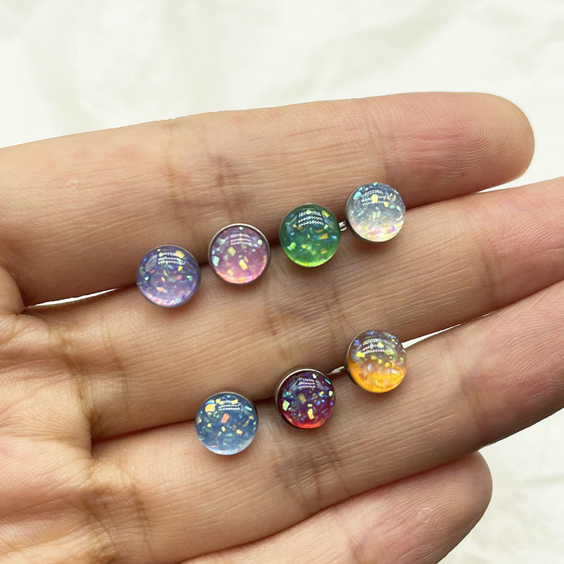 Simple Style Geometric Titanium Steel Plating Tongue Nail 1 Piece