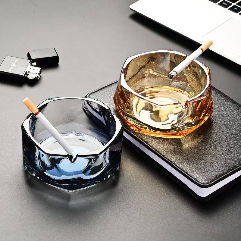 창조적 인 유리 재떨이 집 거실 사무실 빛 고급 바 상업 호텔 재떨이 높은 색상 가치
