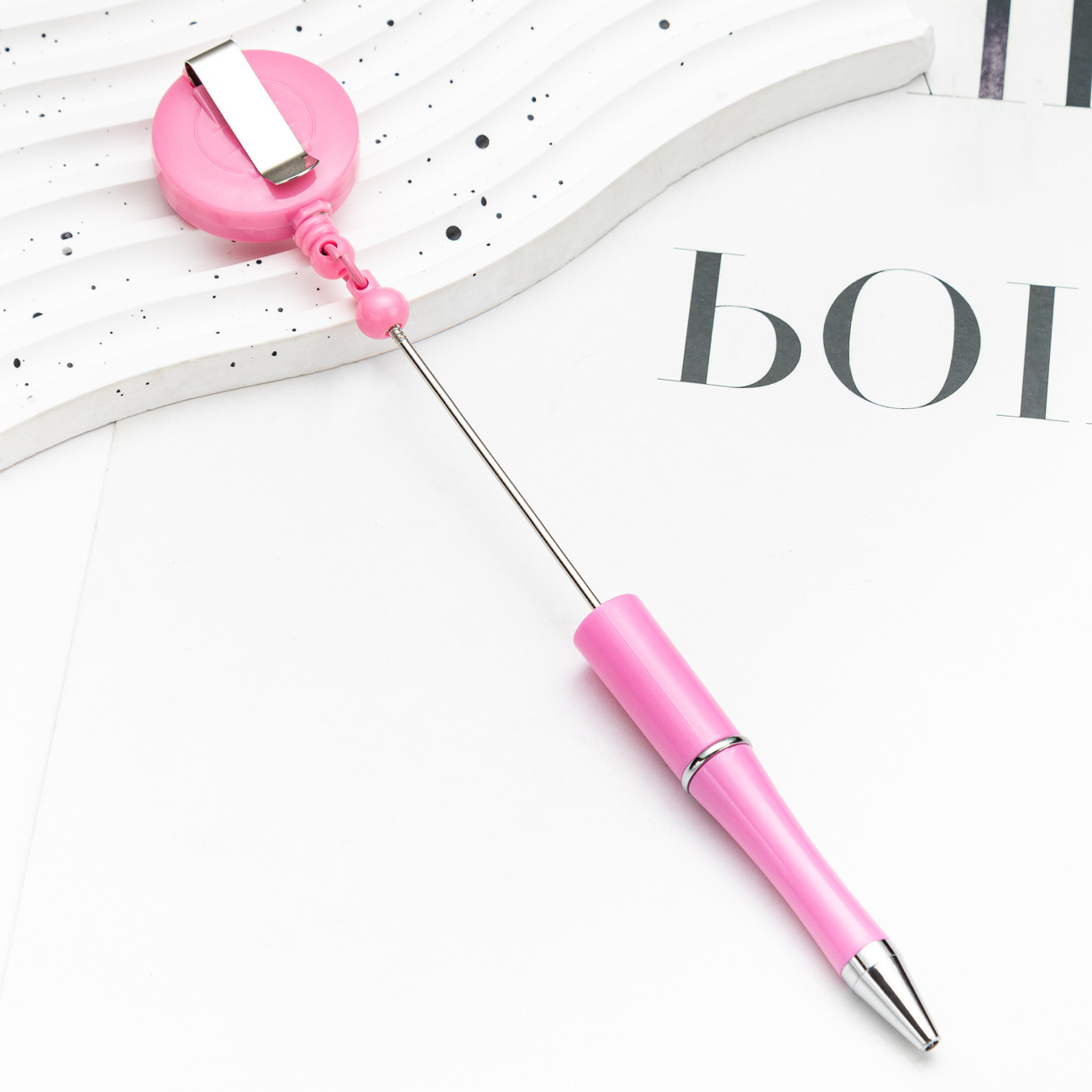 Bolígrafo de cuentas fácil de tirar, bolígrafo de cuentas DIY, bolígrafo de plástico retráctil fácil de tirar, bolígrafo de cuentas de plástico fácil de tirar