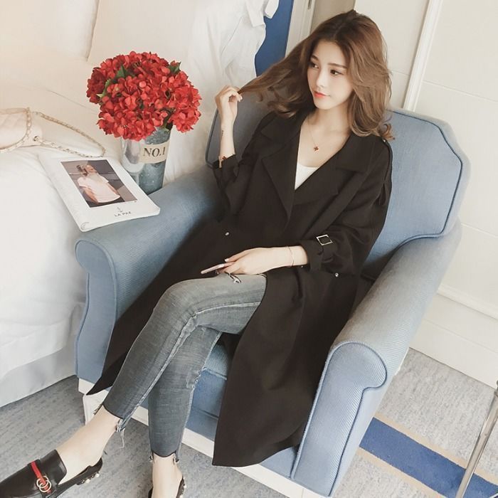 2025春秋新款韩版流行风衣女中长款小个子气质百搭薄款外套女大衣|undefined