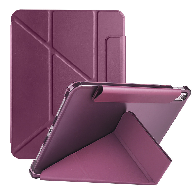 Suitable for iPad pen slot protective case 11th generation with buckle, transformable Y-fold pro11 leather case, PC tablet hard shell air567