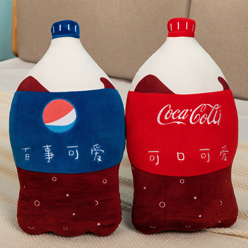 Bebidas de simulación creativa Coca-Cola Sprite almohada juguetes de peluche muñecas de dos dimensiones almohada de siesta extraña