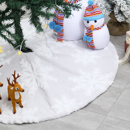 Christmas tree skirt snowflake plush socks tree base decoration Christmas tree decoration supplies height comfortable cotton velvet brocade
