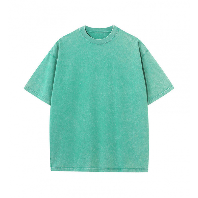 Sentido del diseño verano lavado y desgastado camiseta de manga corta para hombres ins marca de moda suelta camiseta de media manga de algodón retro americano