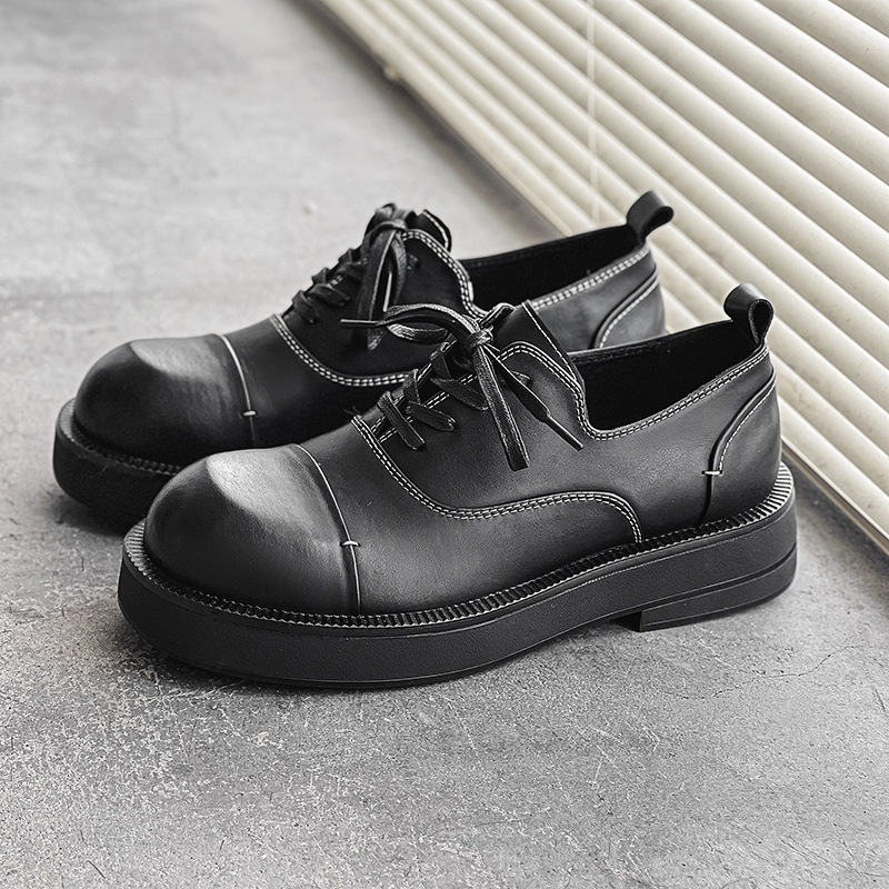 Triple joint leather business dress, breathable men's suit, derby height increase, wedding groom shoes, 88830_voghion.com