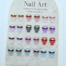 卡通美甲饰品黑超奶嘴日系美甲配饰手工DIY树脂穿戴甲小配饰批发