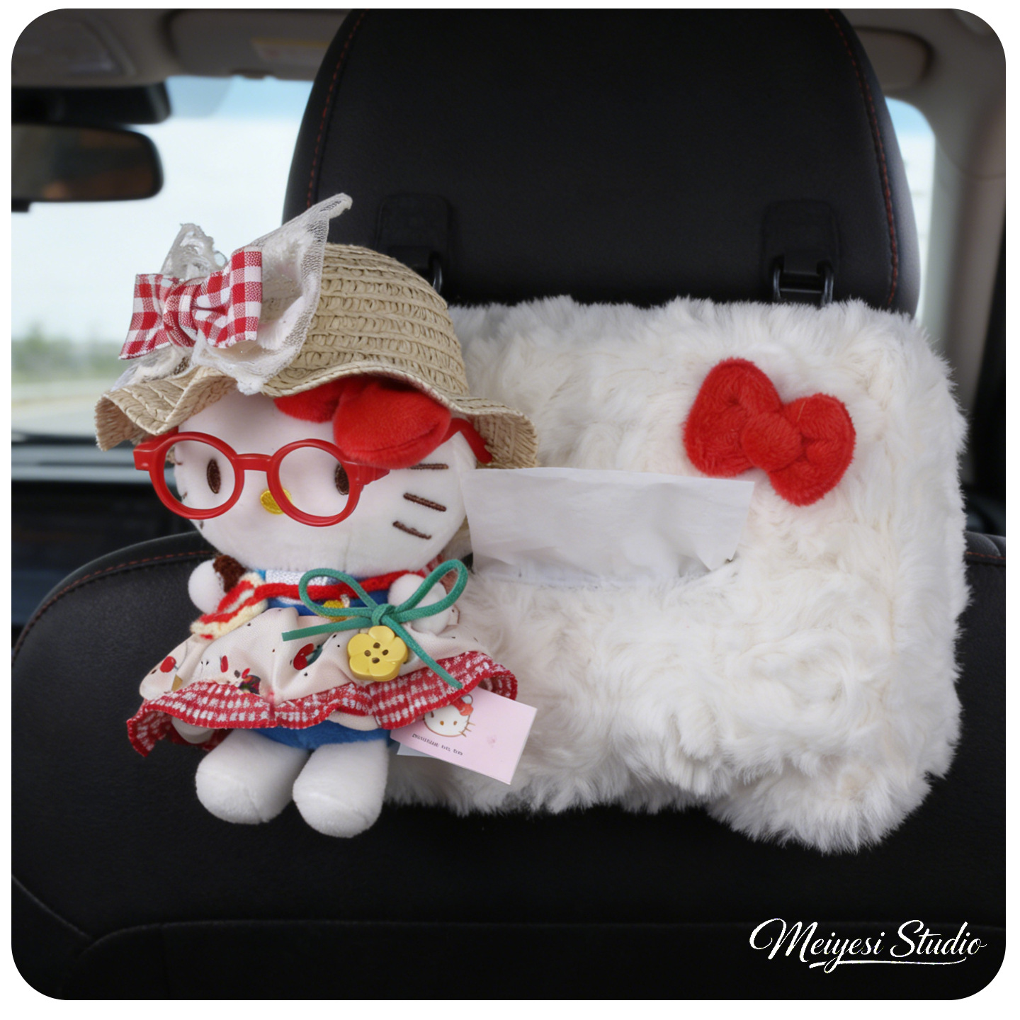 Hellokitty Car Tissue Box 2026 New Model Car Rear Headrest Hanging Type High-End Style for Women