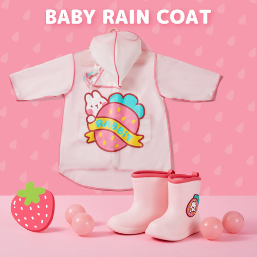 Children's rain boots, children's raincoat set, children's rain boots, raincoat, baby raincoat, rain boots set, EVA dirt-resistant and wear-resistant