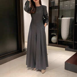 韩国东大门女装直供应气质连体裤女高级感宽松高腰显瘦连体长裤女